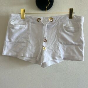 Tory Burch white terry cloth shorts Sz L